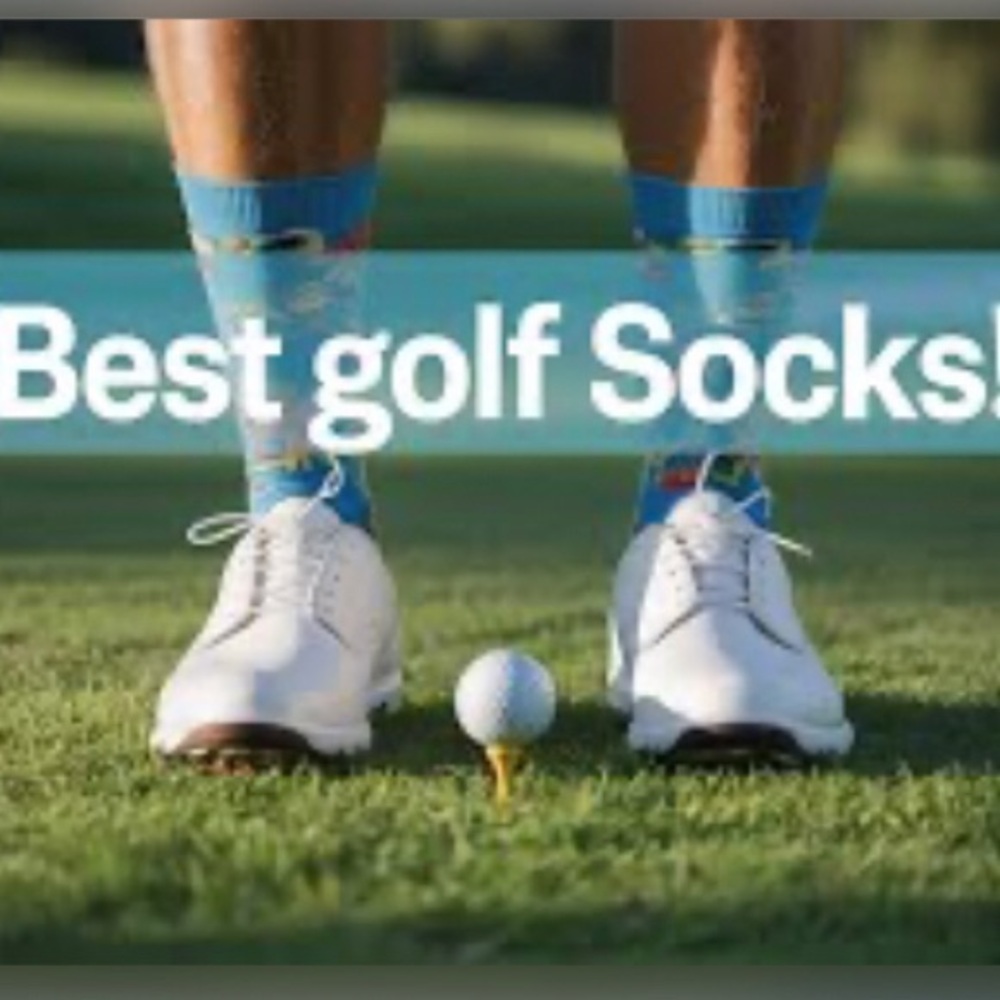 Elle White Ankle Golf Socks with Pink Logo and Blue Trim